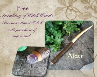 Alder Witch Wand - Magic Wand - Wiccan Wand - Ostara - Witchcraft - Occult - Baguette Magique