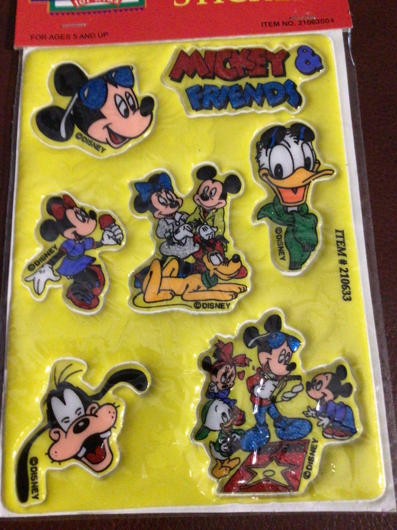Mickeys Stuff Disney Character Puffy Stickers lot of 3 packs