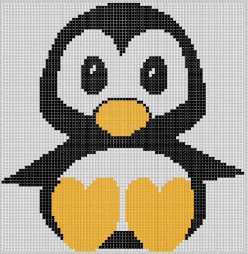 Penguin Cross Stitch Pattern Etsy