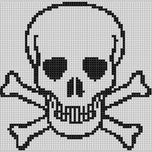 Skull and Cross Bones Cross Stitch Pattern