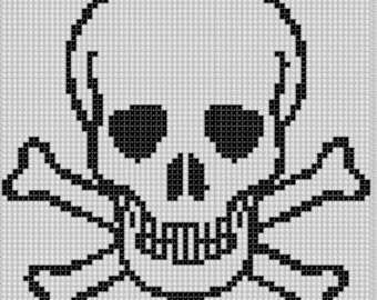 Skull and Cross Bones Cross Stitch Pattern