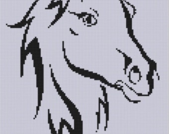 Colorful Horse Head PDF Cross Stitch Pattern - Etsy