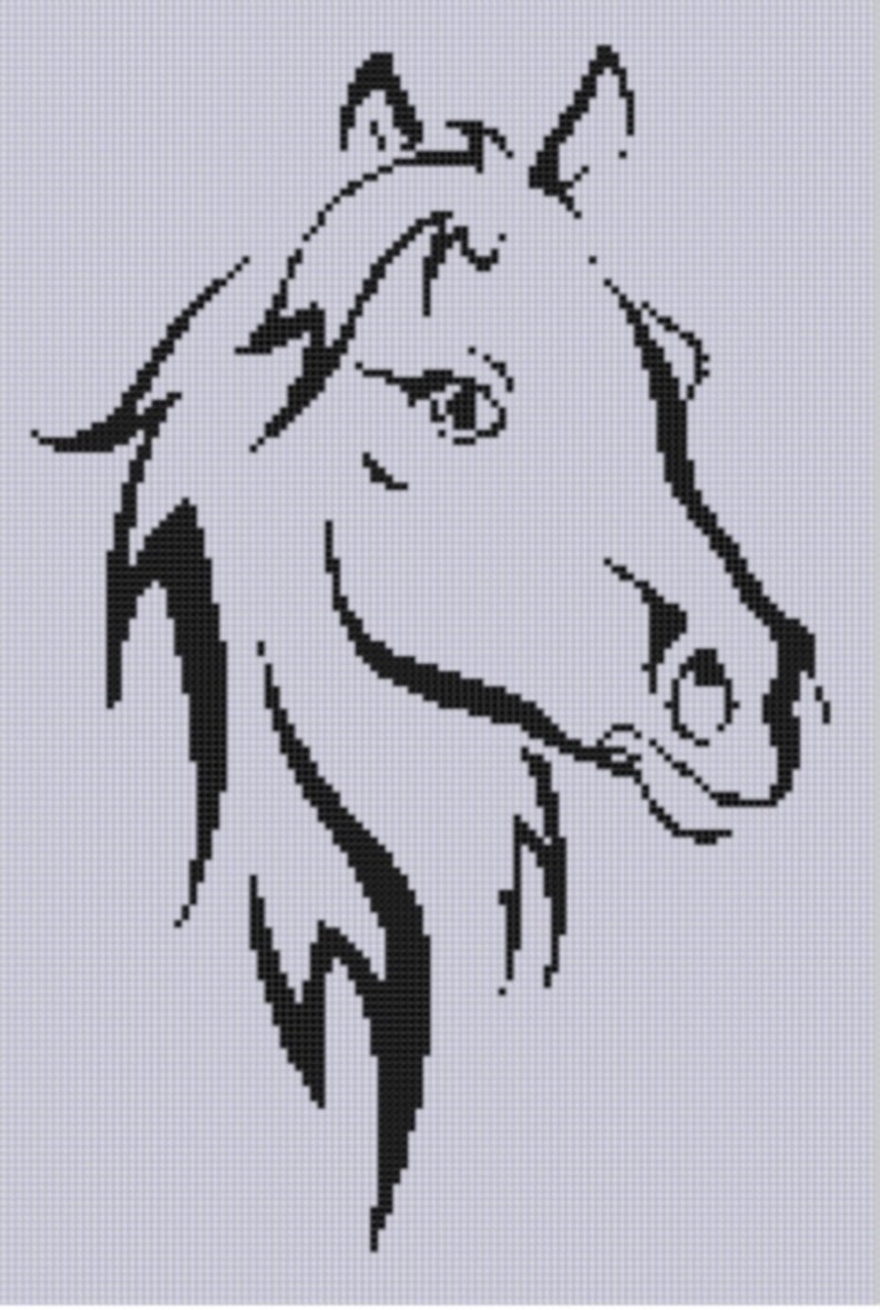 Horse Head 4 Cross Stitch Pattern Etsy