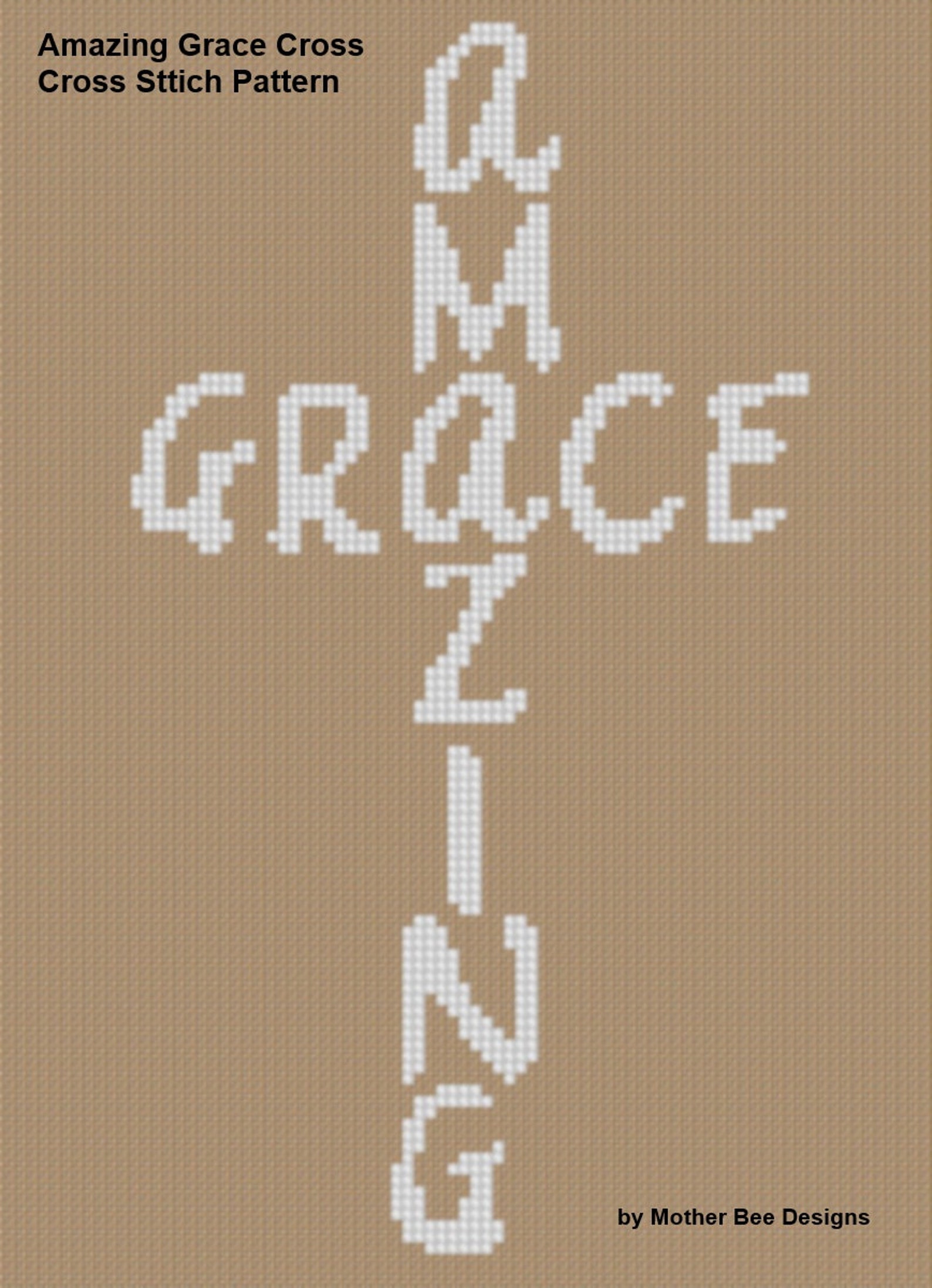 Amazing Grace Cross Cross Stitch Pattern - Etsy