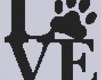 Love Paw Cross Stitch Pattern