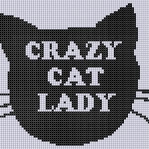 Crazy Cat Lady Cross Stitch Pattern