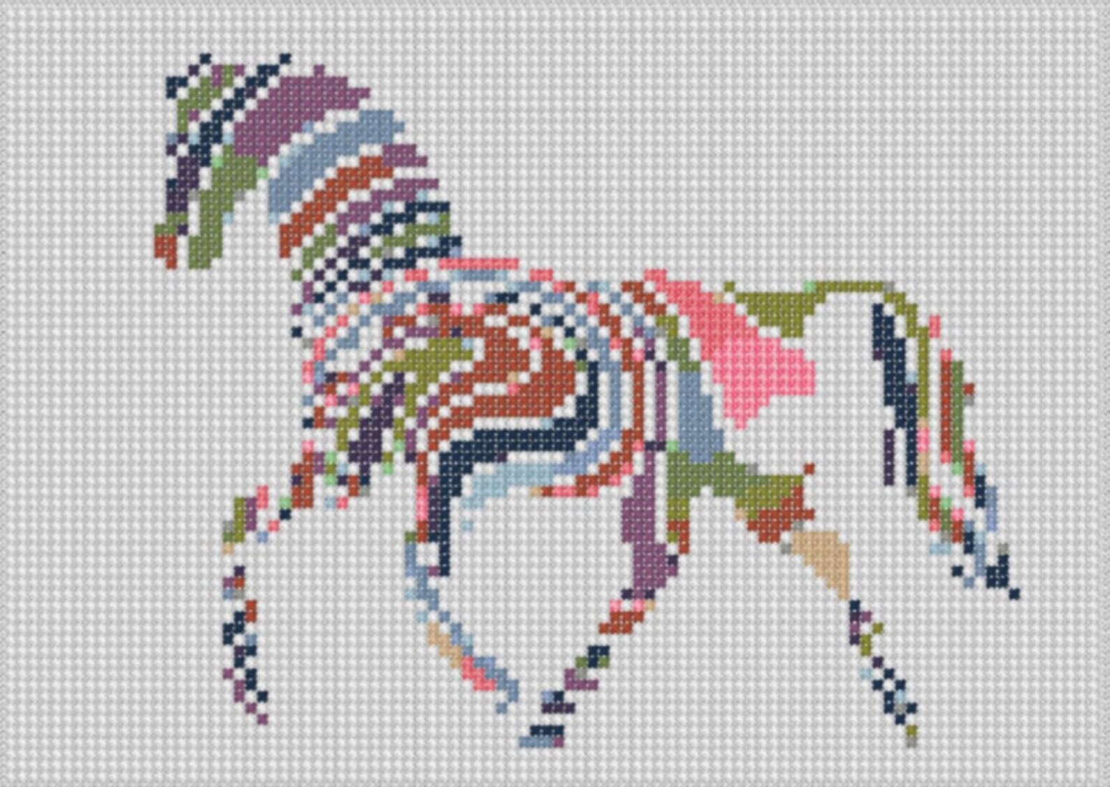 Rainbow Horse Cross Stitch Pattern Etsy