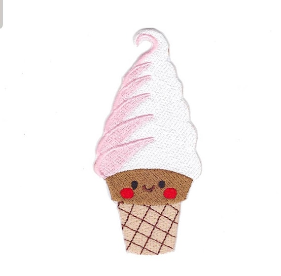 Ice Cream Cone Iron on Patch Etsy