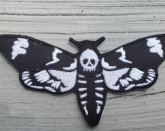 Death's Head Moth Iron On Patch