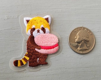 Red Panda with a Macaron Iron On Patch