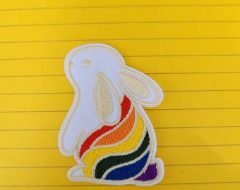 Rainbow Bunny Iron On Patch