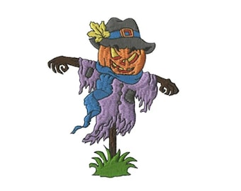 Pumpkin Scarecrow Iron On Patch