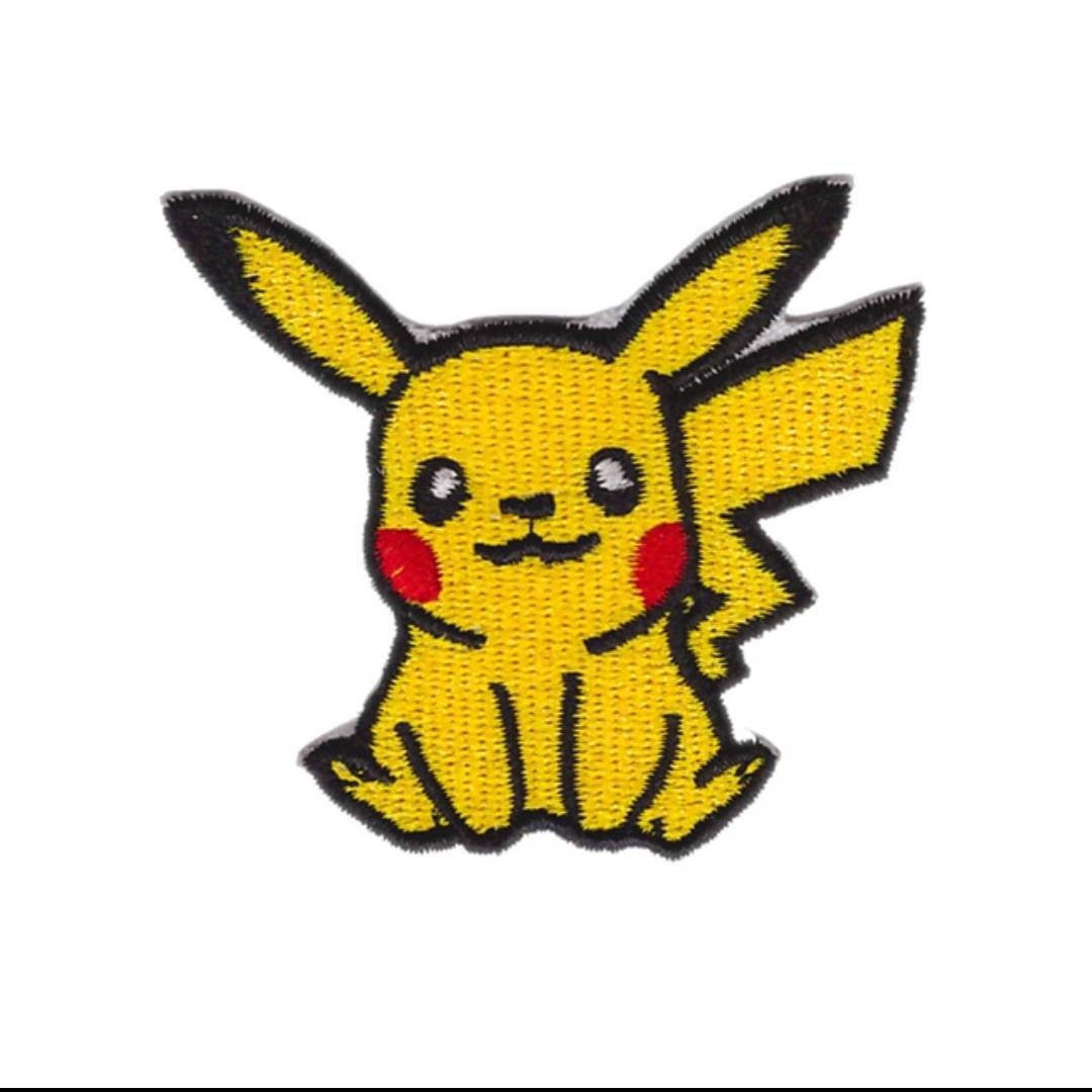 Pikachu Sitting Embroidered Iron-On Patch - Pokemon Accessories