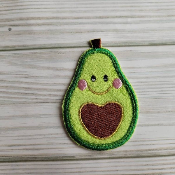 Avocado Heart Iron On Patch
