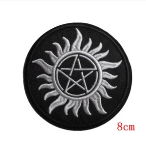 Pentagram | Black and White Iron On Patch