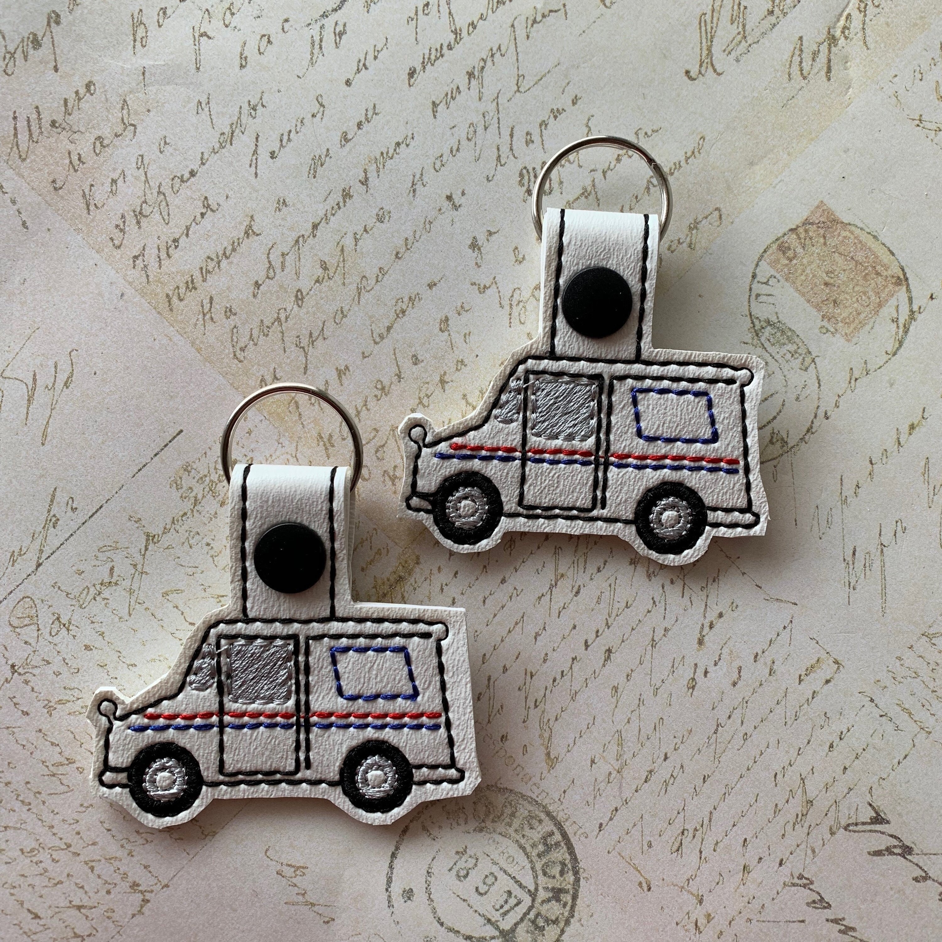 Mail Delivery Truck Key Fob Postal Vehicle Snap Tab Postal Etsy
