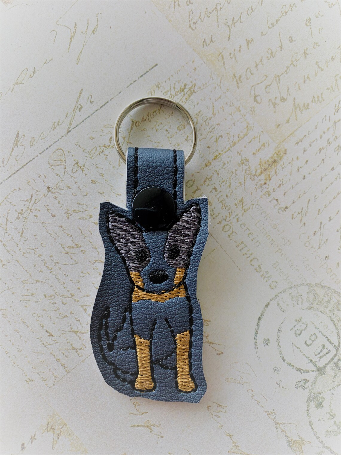 Blue Heeler Key Fob Red Heeler Keyring Australian Cattle Etsy
