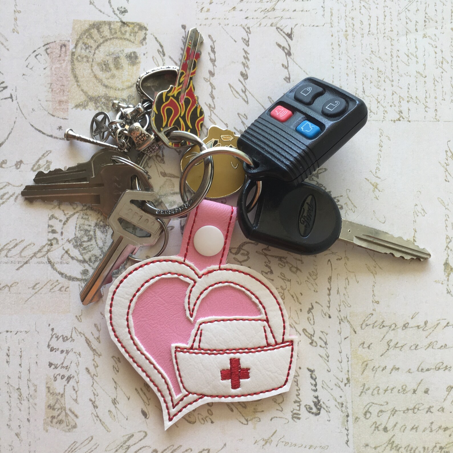 Nurse Key Fob RN Keychain CNA Keyring Nurse's Hat Etsy