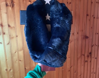 Navy Sparkle Cuddle Minky Infinity Scarf