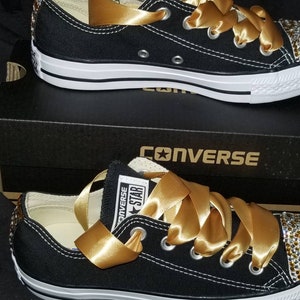 black bedazzled converse