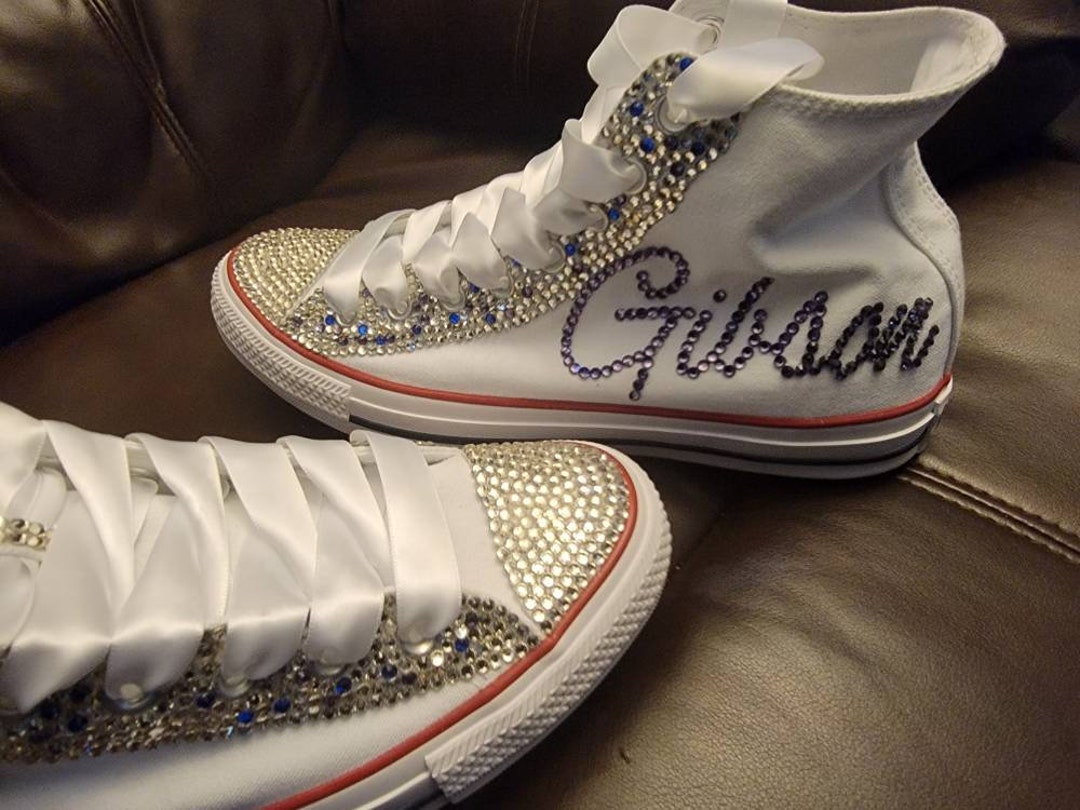 Custom Rhinestone Converse, Bling Wedding Shoes, Bridal Party - Etsy