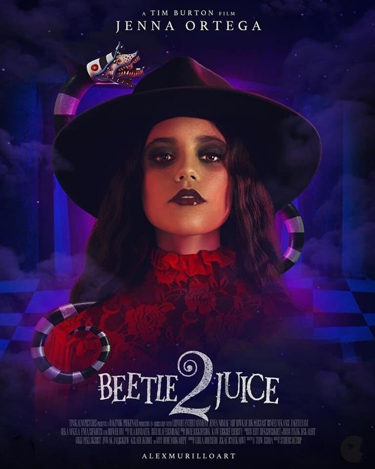 Jenna Ortega beetlejuice 2 movie 2024 poster sold by Present Christi
