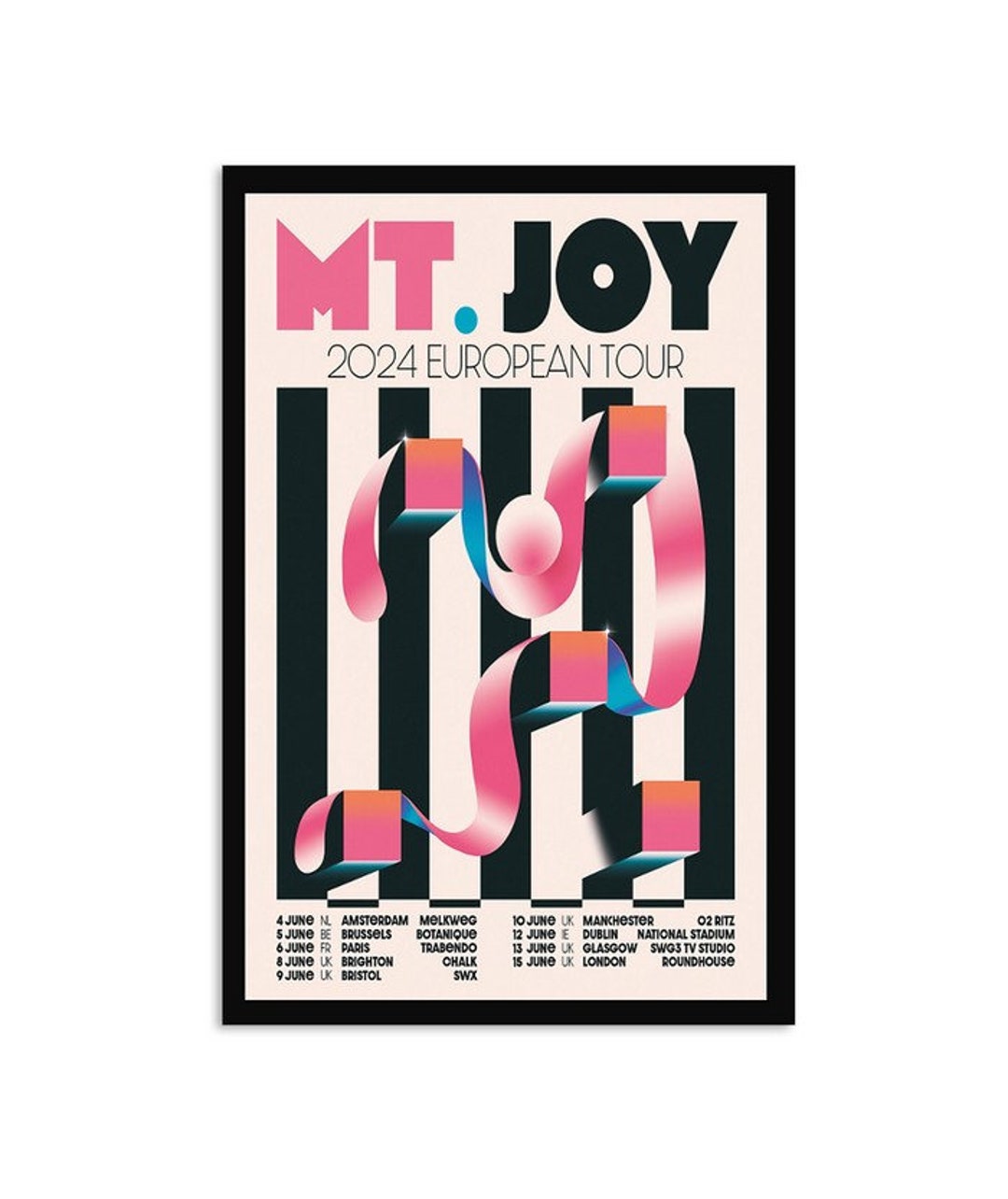 Mt. Joy Summer 2023 London Europe Poster Etsy