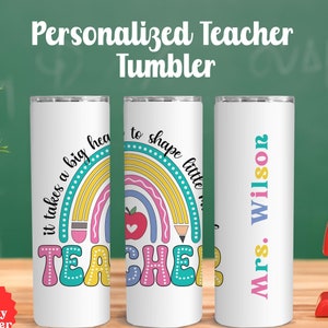 Personalized Teacher Tumbler Gift Custom Name Teacher Cup Travel Mug for Teacher Appreciation  Skinny Tumbler Custom Teacher Gifts