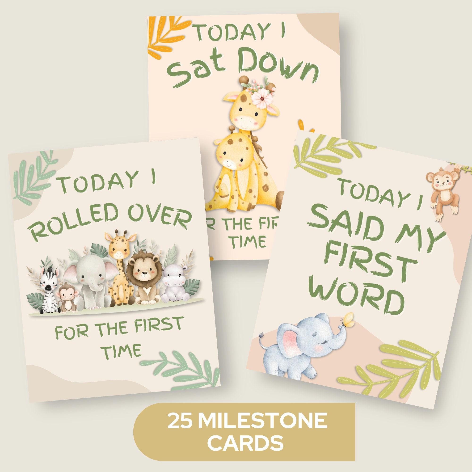 Baby Safari Milestone Cards Printable Baby Milestones Baby Photos ...
