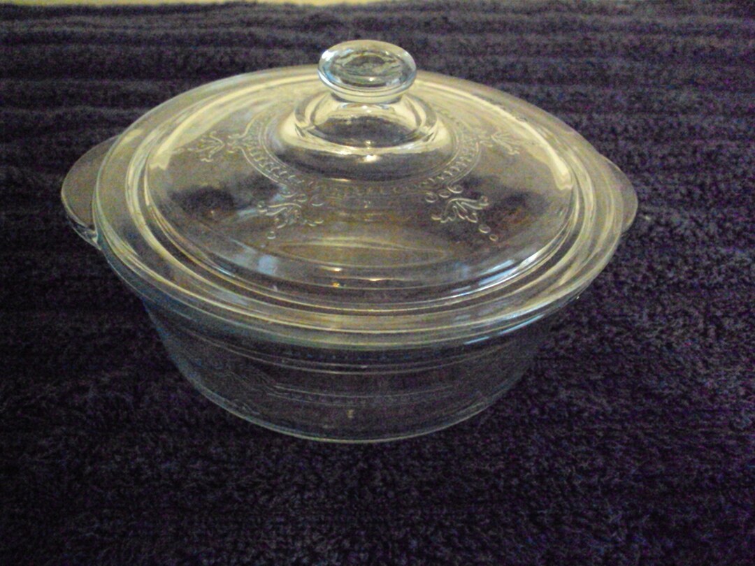 Fire King Clear Casserole Dish With Cover Etsy