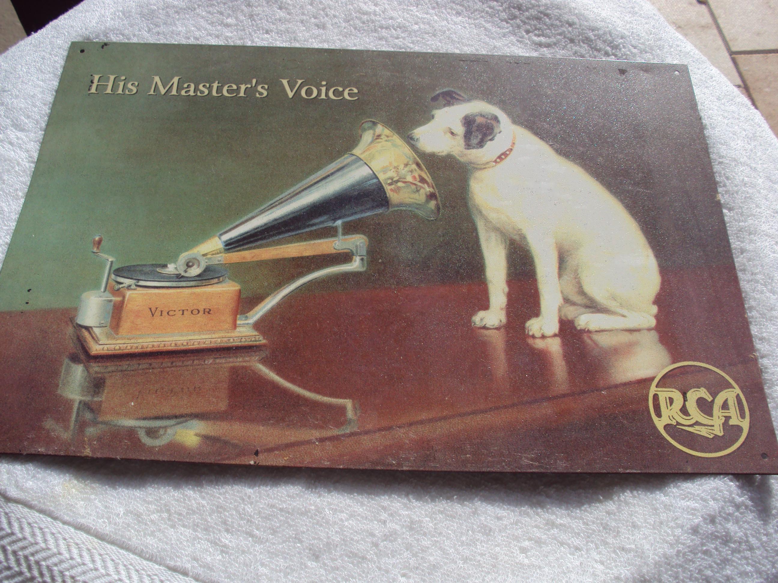 His Master's Voice Metal Sign His Master's Voice HMV Dog