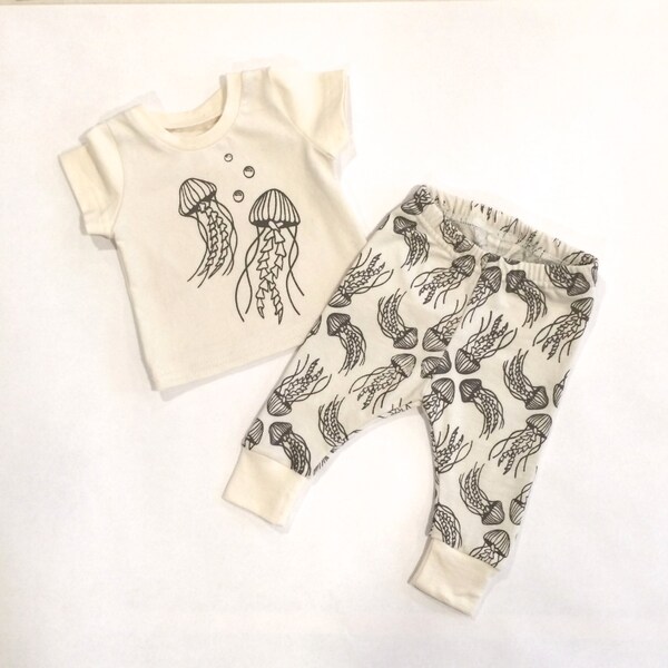 Organic Baby Clothes, Organic Naturally Dyed Baby Clothes, Baby Outift, Baby T-shirt and Legging Set, Baby Shirt and Pant Set