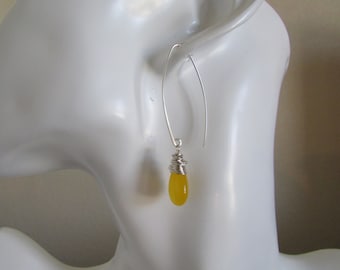 Yellow Gemstone Earrings,Gemstone Earrings,925 Gemstone Earrings,Dangle Earrings,Yellow Earrings,Birthday Gift,Bridal Gift,Gemstone