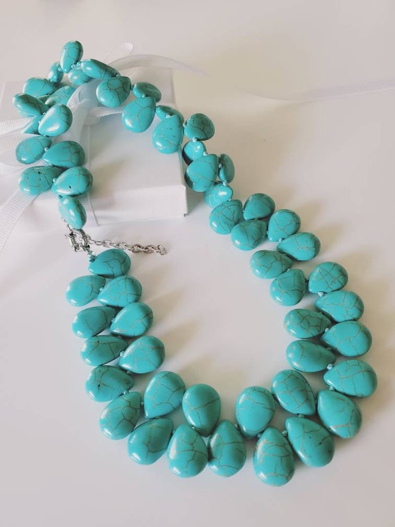Chunky turquoise necklace deals