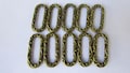 10pcs. Antique Brass Oval Textured Connector