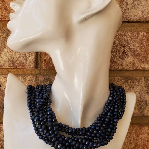10 Strands shops of Pearl Necklace, Black Pearl Necklace, Blue Pearl Necklace, Pearl Necklace, Freshwater Pearl, Wedding Pearl, Bridesmaid Gift