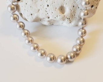 Boucles d'oreilles 18KGP Cl Nouveau 8-9 mm Silver Gray RÉEL BAROQUE Cultured Pearl Collier 