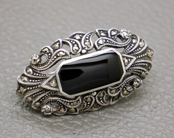 Broche Vintage Argentée Grand Format - Motif Filigrane élégant Et Rare - Parfait état