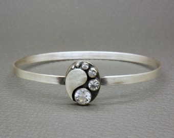 Karl Laine Sterling Silver Rock Crystal Bracelet - Finnfeelings 1983, Finnish Modernist Jewelry