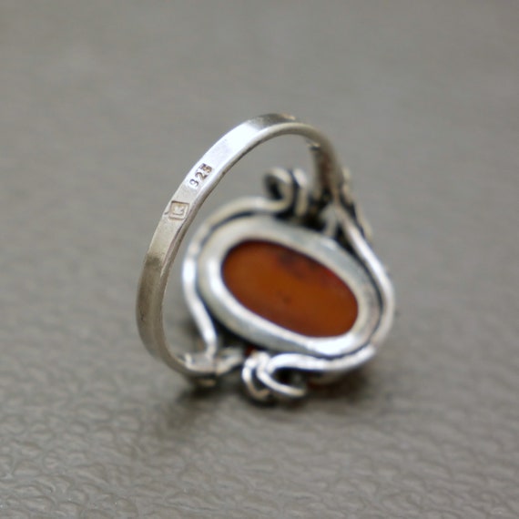 Genuine Amber & Sterling Silver Ring Size 6.75, N… - image 10