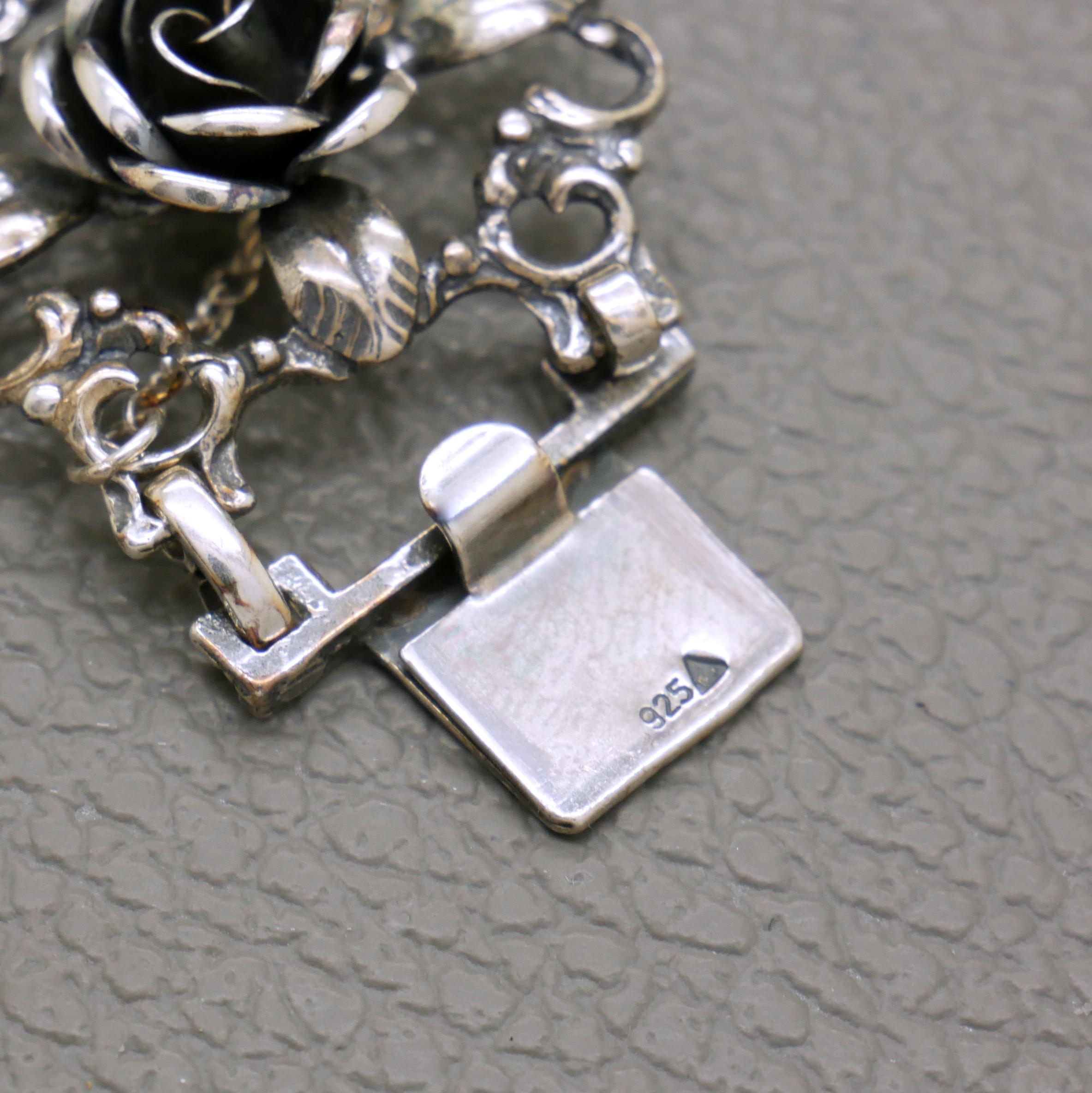 TEKA Theodor Klotz Sterling Silver Rose Bracelet: Biedermeier
