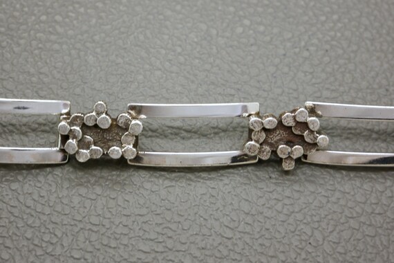 Brutalist Design Solid Silver Panel Bracelet - Mi… - image 7