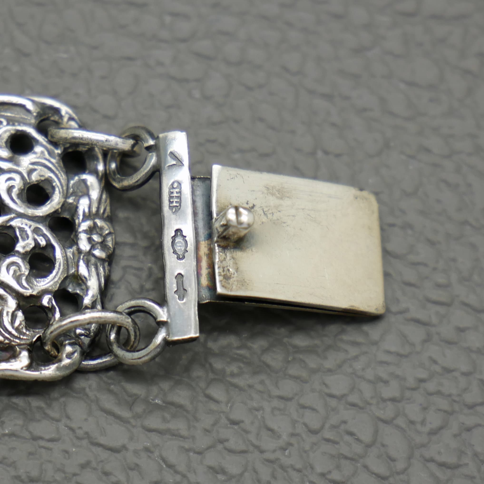 Vintage 835 Silver Panel Bracelet by Herbert Hooijkaas Vintage 835 Silver Panel Bracelet by Herbert Hooijkaas