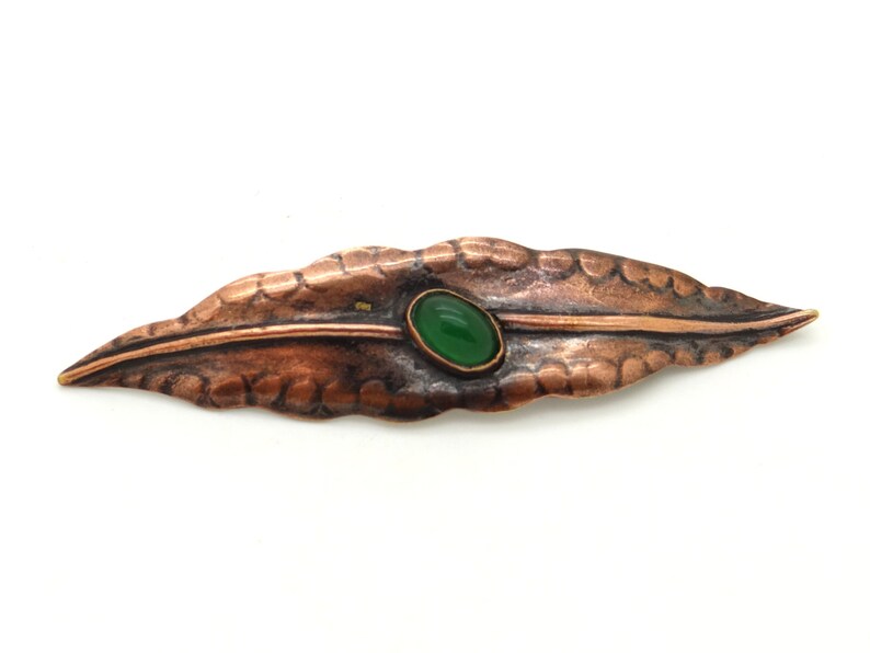 Collectible Dutch Modernist Design Jewelry Hammered Copper /& Chrysoprase Brooch Amsterdam School Brooch Antique Vintage Artisan Jewelry