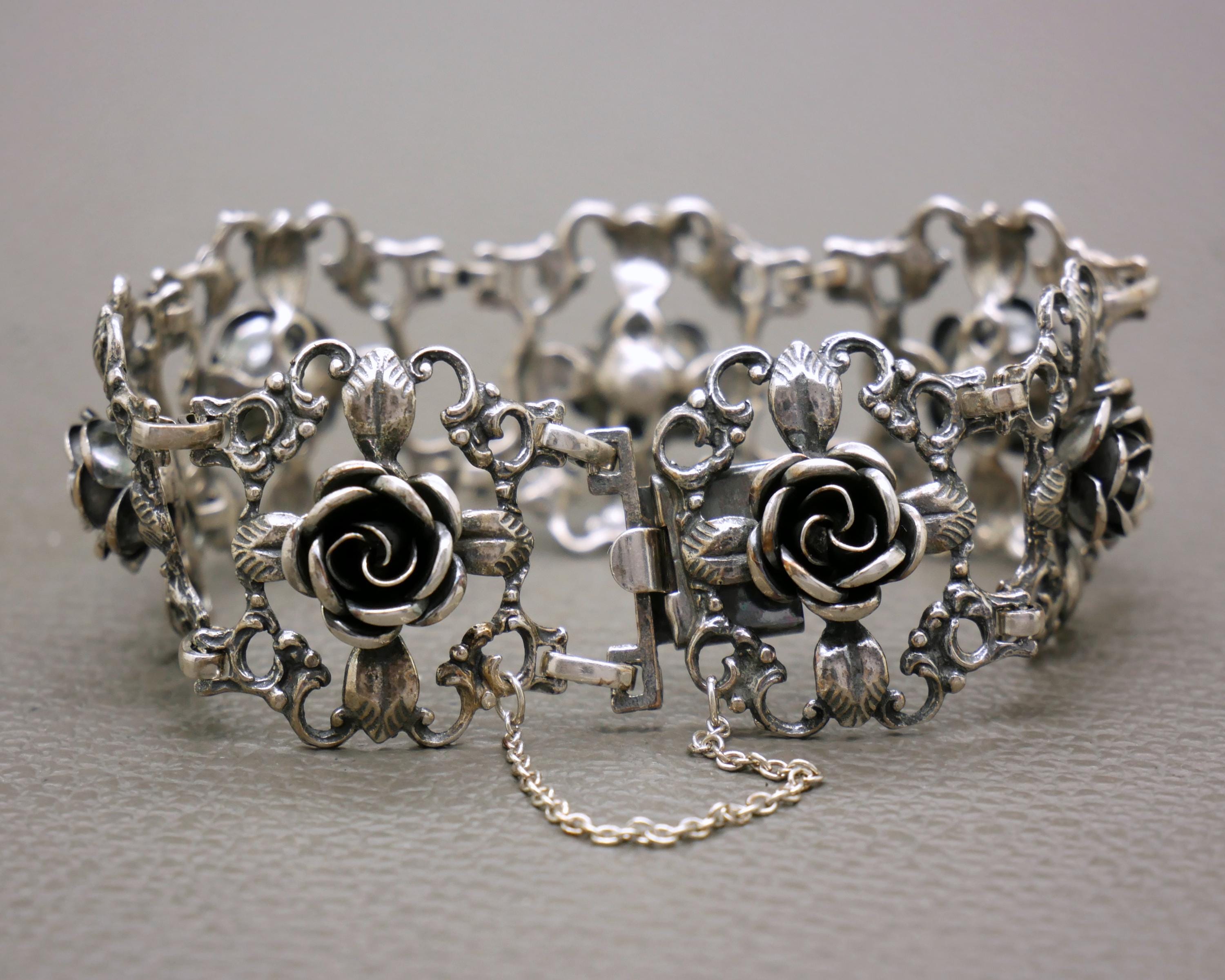 TEKA Theodor Klotz Sterling Silver Rose Bracelet: Biedermeier