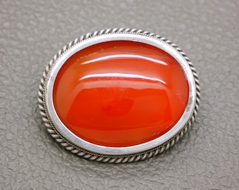 Broche vntage en argent et en flgrane de Delft pente à la man