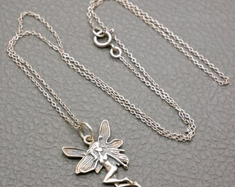 Sterling Silver Fairy Pendant & 18