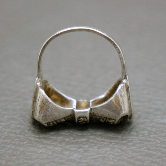 Bague En Argent 925 Avec Noeud Et Marcassites - Taille 56 - Élégant Et Vintage