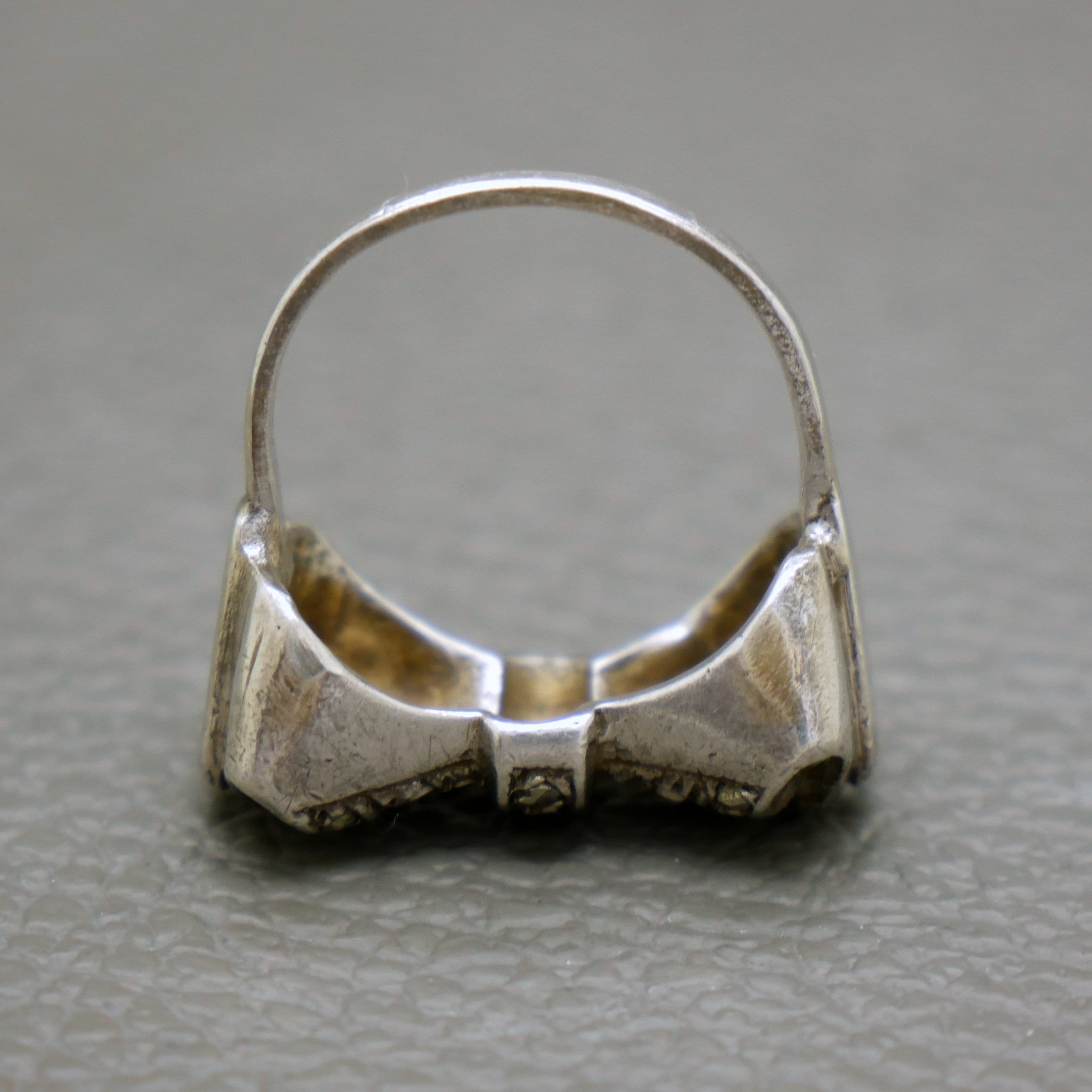 Bague Nœud Déclaration Argentée Avec Effet Marcassite - Taille R 1/2, Occasion, Design Superbe Et Grande