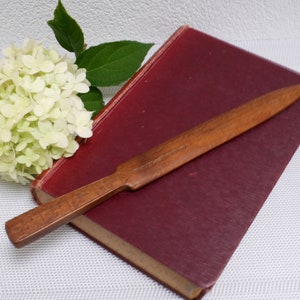 Abrecartas de madera L25cm, tallado en madera de virutas, accesorio de escritorio de oficina vintage para amantes de los libros, herramienta de escritorio